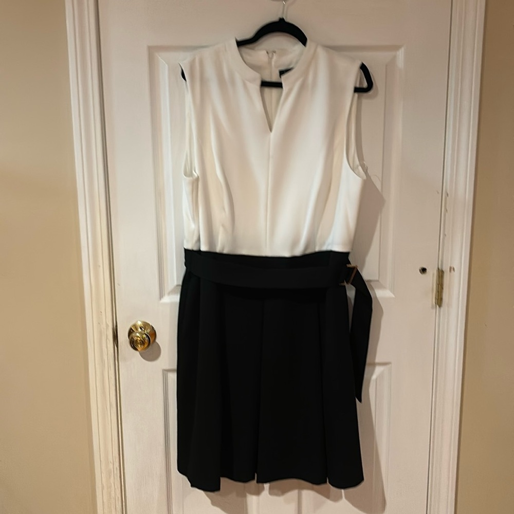 Size 18w Ellen Tracy, black and White dress